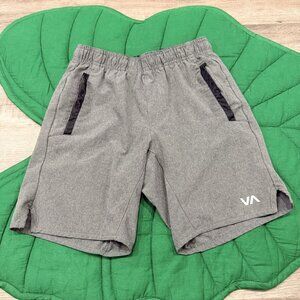 RVCA Boys Small Gray Athletic Pull On Shorts